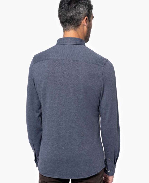 LONG-SLEEVED JACQUARD KNIT SHIRT