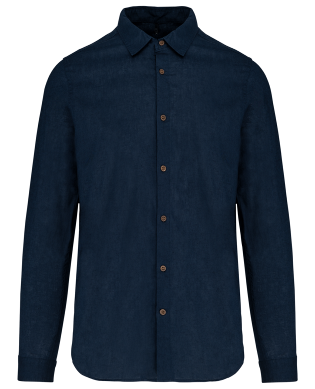 MEN'S LONG SLEEVE LINEN AND COTTON SHIRT