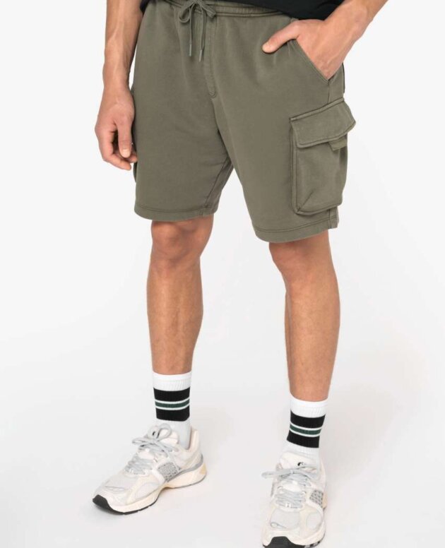 MEN’S FRENCH TERRY WASHED  EFFECT CARGO SHORTS